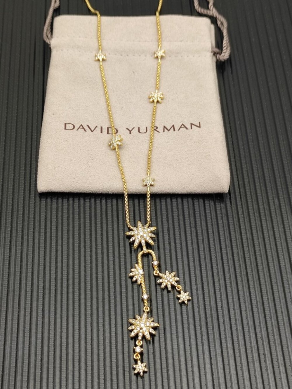 David Yurman Golden Star Cluster Necklace